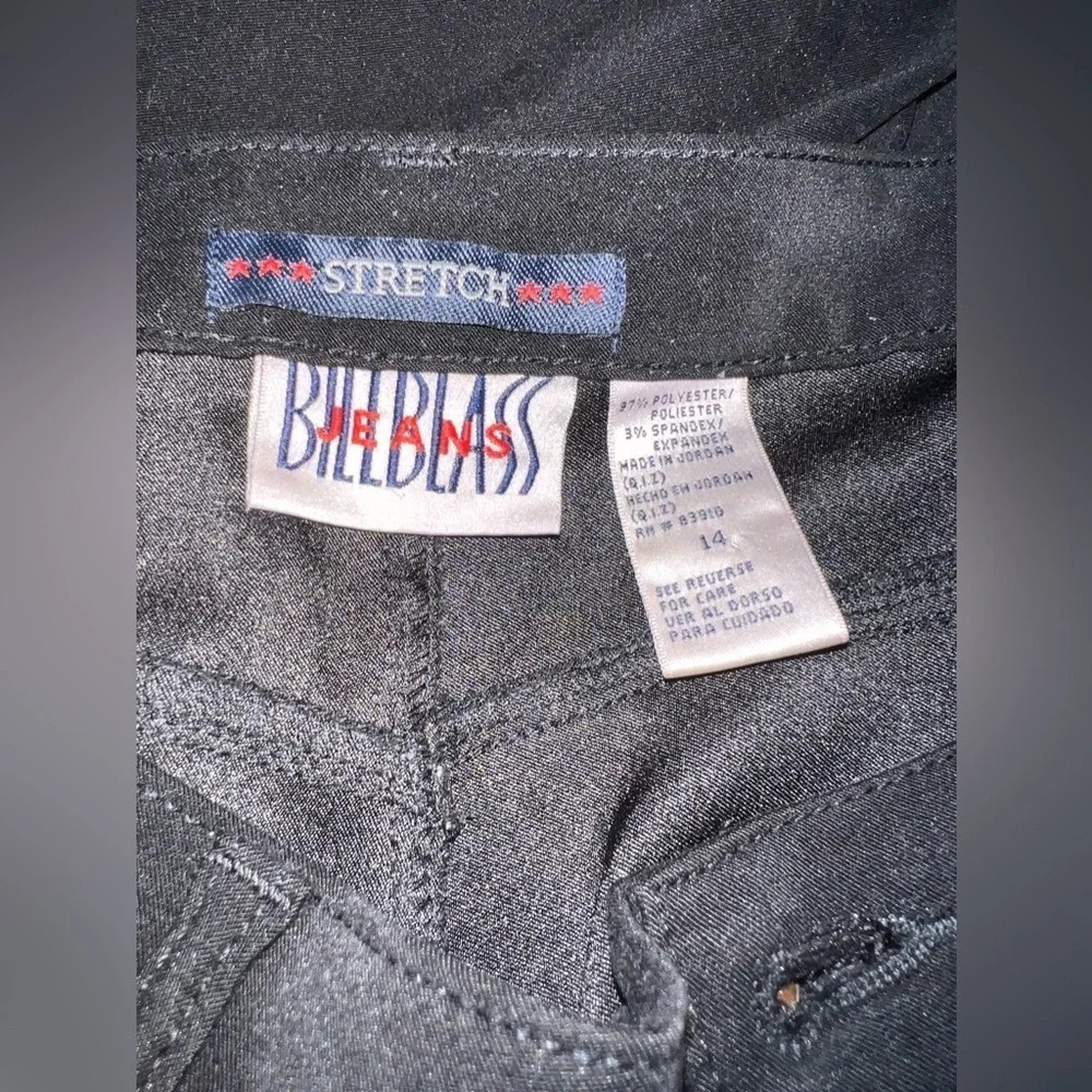 Bill‎ Blass, 16, Stretch jet Black 5 pocket, Hi rise straight leg textured denim - Picture 5 of 7